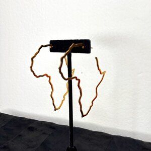 Gold Africa Shaped Hoop Earrings – Heritage Pride Jewelry
